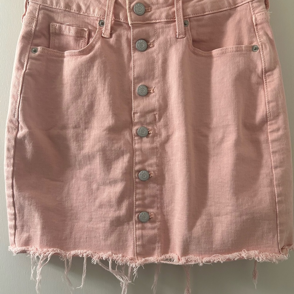 Old Navy Pink Button-Up Mini Skirt